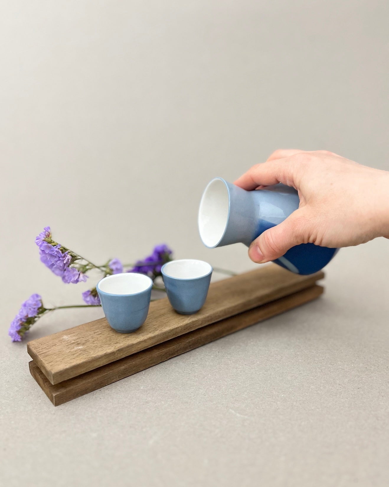 Set carafe à saké, « Doux breuvage » et ses deux verres