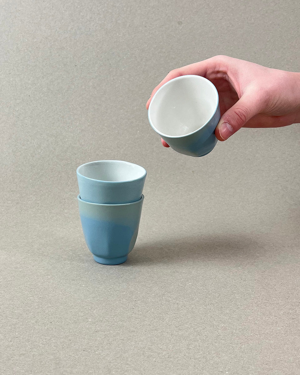 Petite tasse à café en porcelaine - "Matins éternels" - Vert de gris
