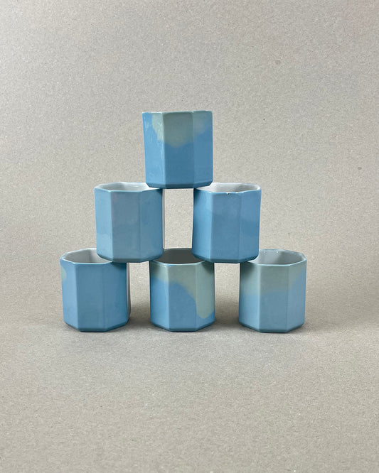 Tasse Expresso en porcelaine faite à la main - "La Part du Voyageur" - Vert de gris