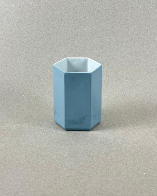 Pot à brosse-à-dent en porcelaine - "Histoire d'eau" - Vert de gris