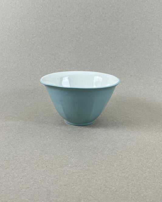 Bol à café au lait en porcelaine - "Matins éternels" - Vert de gris