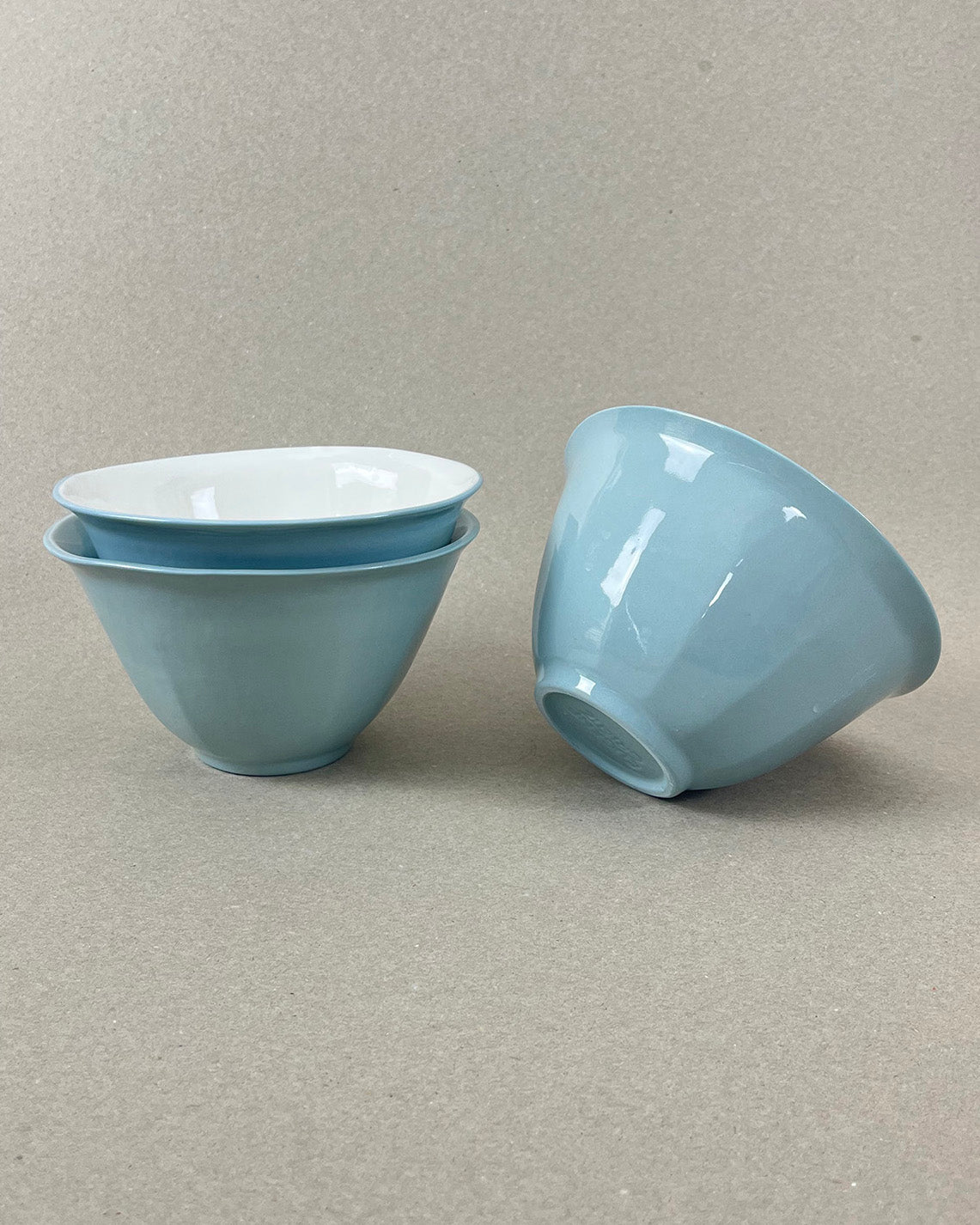 Bol à café au lait en porcelaine - "Matins éternels" - Vert de gris