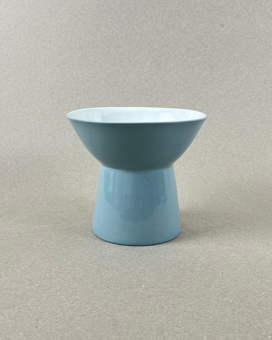 Vase coupelle en porcelaine - Vert de gris - Intérieur blanc