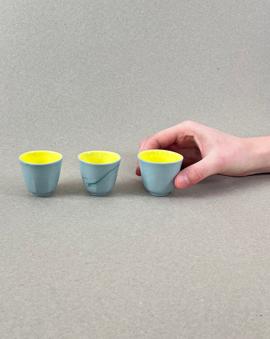 Coquetier - "Matins éternels" - Vert et jaune