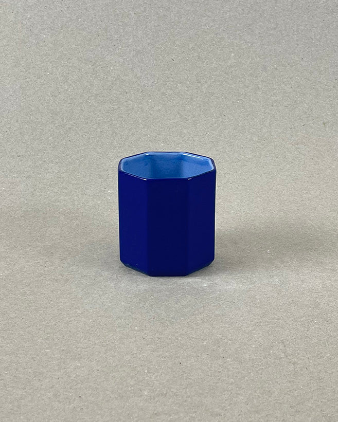 Tasse Expresso en porcelaine faite à la main - "La Part du Voyageur" - Bleu de Sèvres foncé