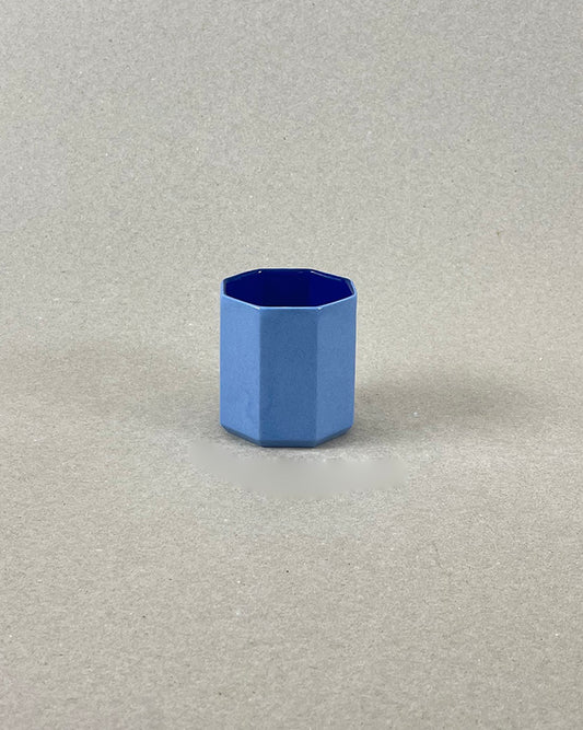 Tasse Expresso en porcelaine faite à la main - "La Part du Voyageur" - Bleu de Sèvres clair