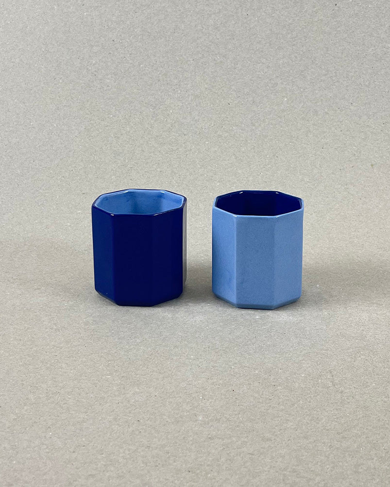 Tasse Expresso en porcelaine faite à la main - "La Part du Voyageur" - Bleu de Sèvres foncé