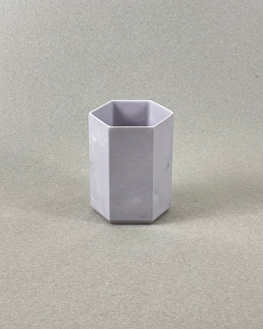 Pot à brosse-à-dent en porcelaine - "Histoire d'eau" - Mauve pâle