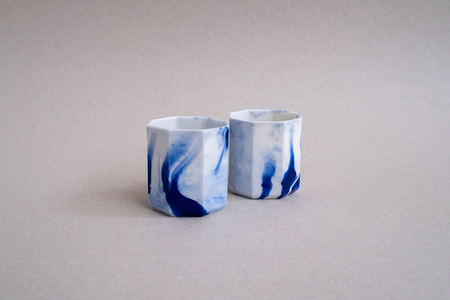 Tasse Expresso en porcelaine faite à la main - Bleu Cobalt - "La Part du Voyageur"