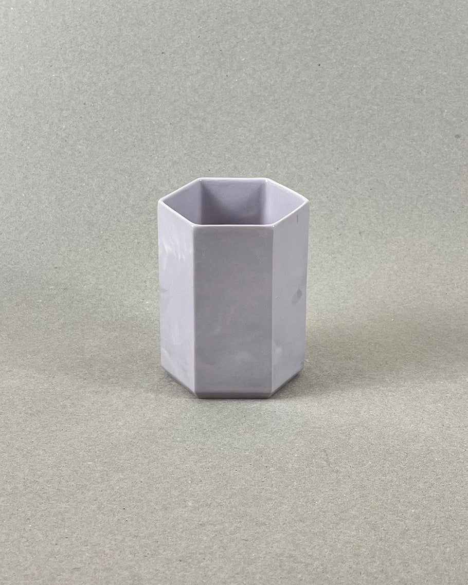 Pot à brosse-à-dent en porcelaine - "Histoire d'eau" - Mauve pâle