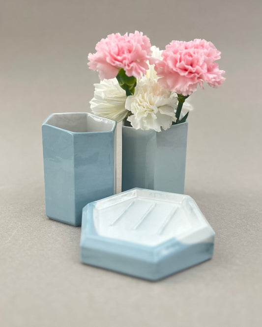 Pot à brosse-à-dent en porcelaine - "Histoire d'eau" - Tadoussac